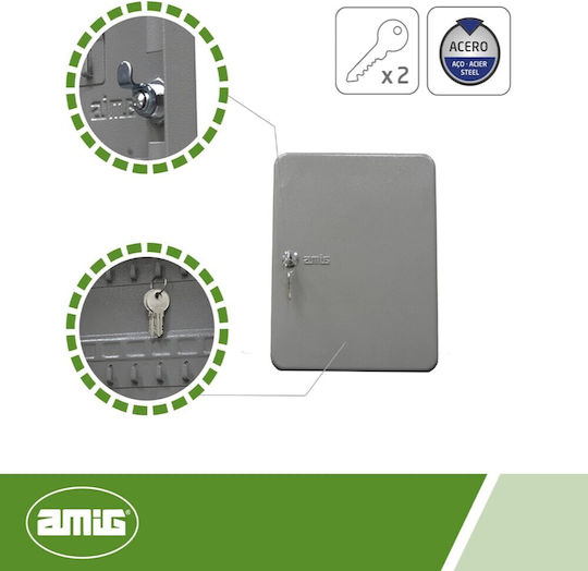 Amig Металик Стенна Ключалка 45 Места 24x7x30см