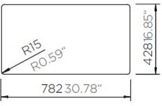 Schock Cristadur Undermount Liquid Granite Satin Finish M83.8xP46.9cm