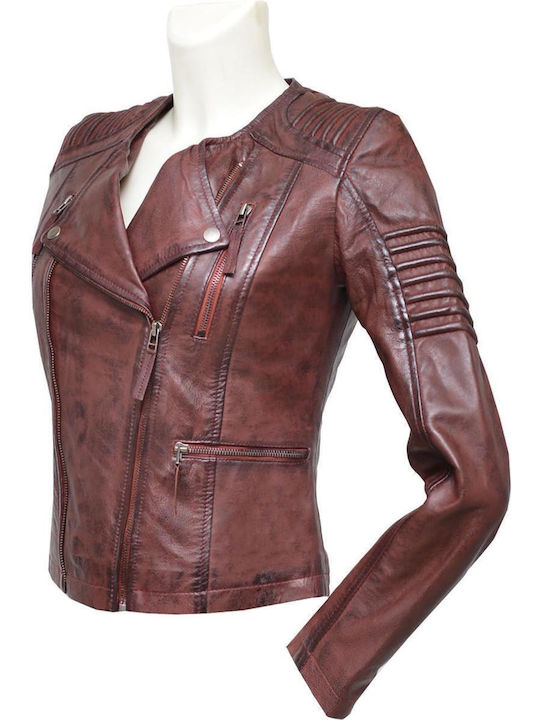 Κωδικοσ Γυναικείο Biker Jacket Μπορντό