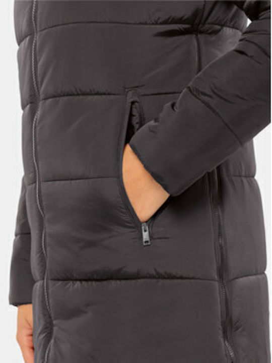 Eisbach Lang Damen Puffer Jacke für Winter ΜΑΥΡΟ