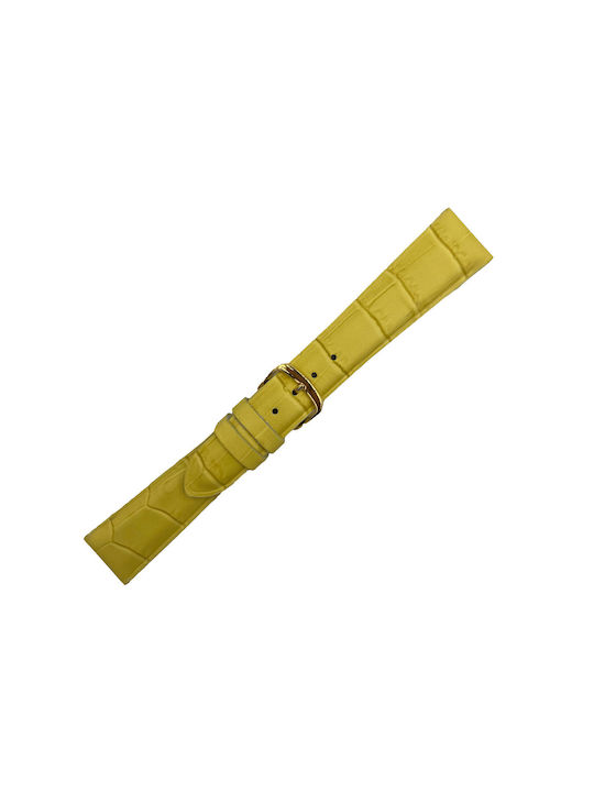 Tzevelion Δερμάτινο Λουράκι Κίτρινο 18mm