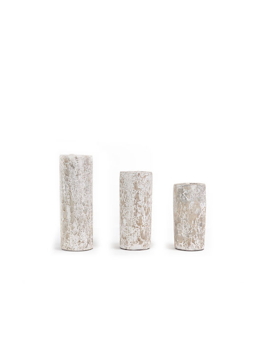 Soulworks Candle Holder Ceramic in White Color 11x11x20cm 1pcs
