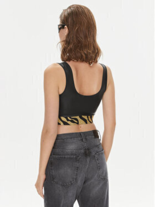 Just Cavalli Γυναικείο Crop Top Αμάνικο Μαύρο