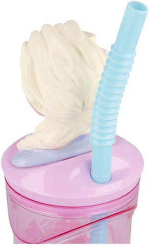 Gim Frozen Ii Elements Wasserbrille Kunststoff mit Strohhalm 360ml