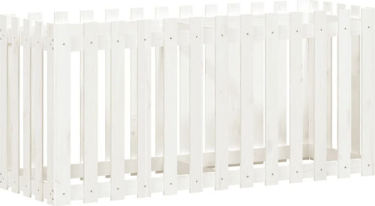 vidaXL Повдигната Кутия за саксии Дърво Бял 150x50x70см.