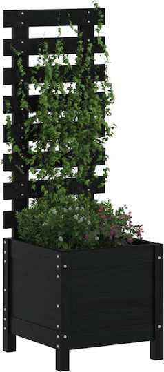vidaXL Lemn masiv Planter Box Lemn Întuneric 39x39.5x114cm.