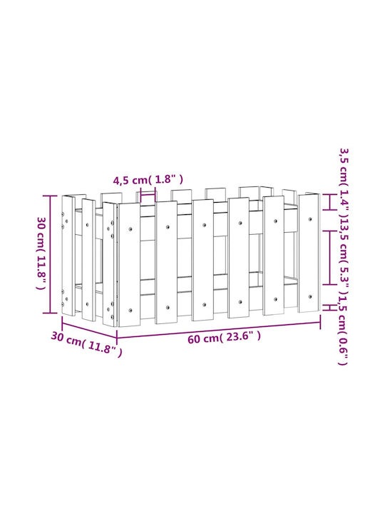 vidaXL Planter Box Lemn Bej 60x30x30cm.