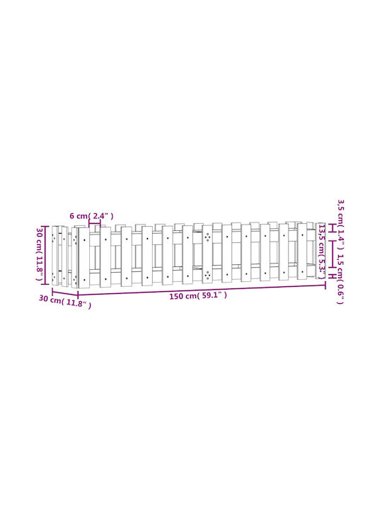 vidaXL Ζαρντινιέρα Ξύλινη Ροζ 150x30x30εκ.