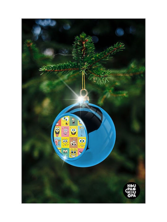 Weihnachtshänger Kugel Ornament Plastik Blau 8cm