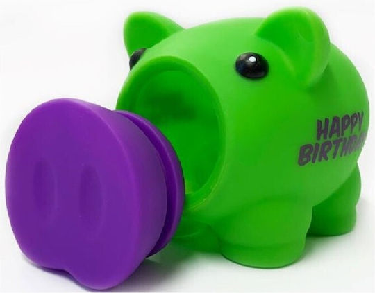 Pig Mini Κουμπαράς Πλαστικός Πράσινος 10.5x8x7.5cm