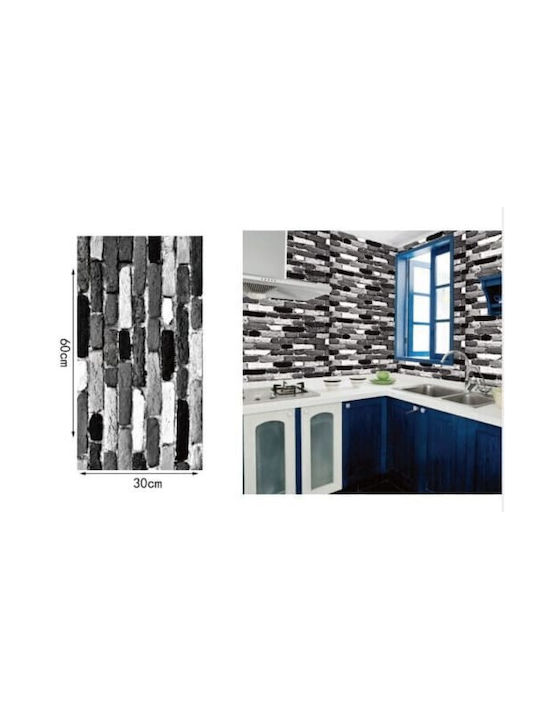 3D Wall Panels Foam Self-Adhesive Gray 30x60cm