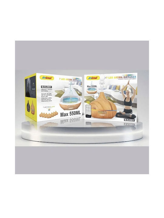 Andowl Led Συσκευή Αρωματοθεραπείας Υπερήχων Καφέ 550ml