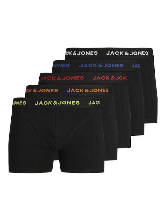 Jack & Jones Ανδρικά Μποξεράκια Black 5Pack