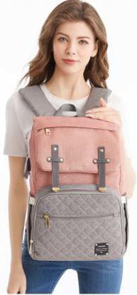 Lequeen Diaper Bag Pink - Grey