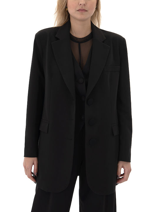 Zoya Damen Gekreuzt Blazer Μαύρο