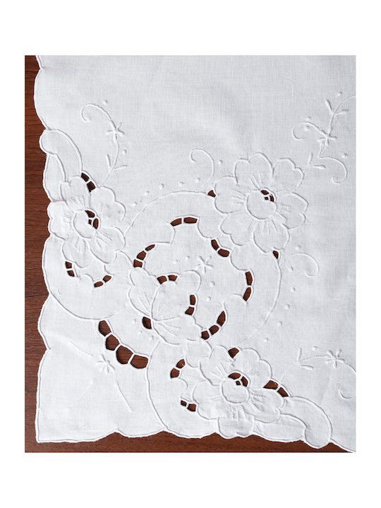 Silk Fashion Tischtuch Geschnitten 432 White 180x260cm