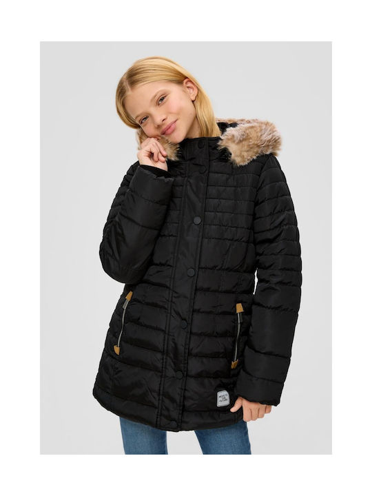 S.Oliver Kids Quilted Jacket with Hood Black