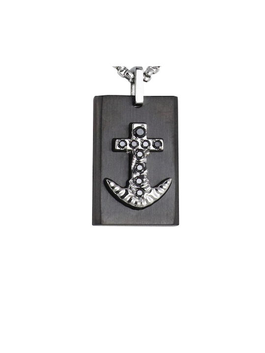 Rosso Amante Necklace Anchor from Steel Black