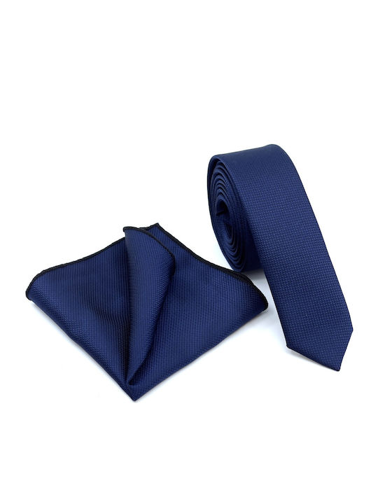 Legend Accessories Τυπου Oxford Σετ Ανδρικής Γραβάτας Μονόχρωμη σε Navy Μπλε Χρώμα L-047-40 4.5 CM ΜΠΛΕ