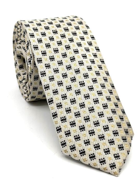 Legend Accessories Typ Micro Herren Krawatten Set Gedruckt in Beige Farbe