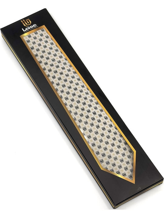 Legend Accessories Typ Micro Herren Krawatten Set Gedruckt in Beige Farbe