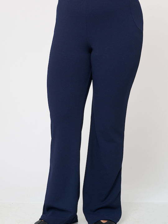 Jucita Women's Crepe Trousers with Elastic Blue