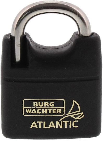 Burg Wachter Atlantic 217f Ατσάλινο Λουκέτο Πέταλο με Κλειδί 35mm Μαύρο