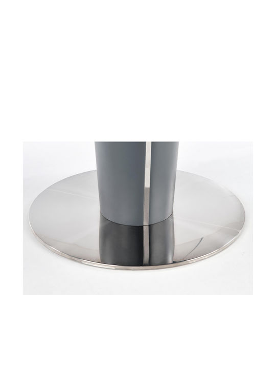 Ricardo Masă Ovală Pentru Sala De Mese Din Lemn Cu Ramă Metalică Gri 120x120x76cm