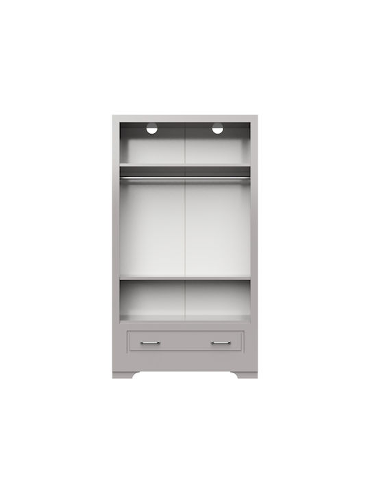 York Zwei Türen Kinderkleiderschrank Grau 100x54x179cm