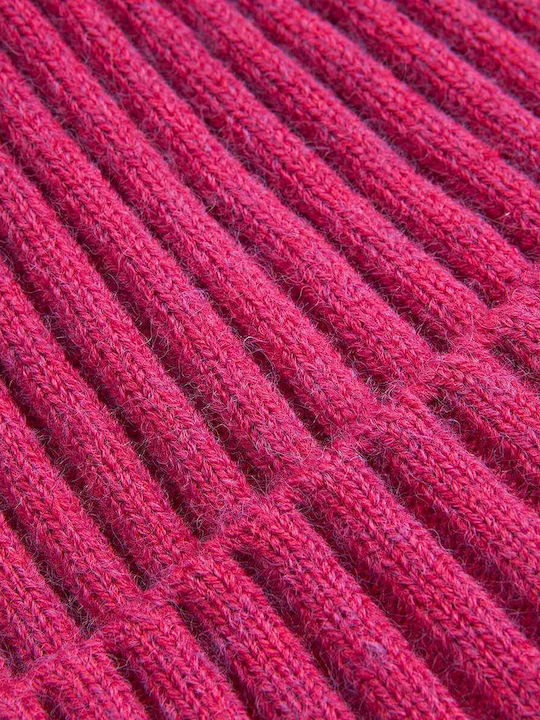 Verde Knitted Fleece Beanie Cap Fuchsia