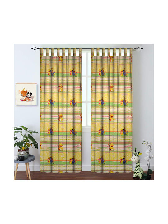 Disney Παιδική Κουρτίνα Honeybay με Τιράντες Κίτρινη 140x290εκ.