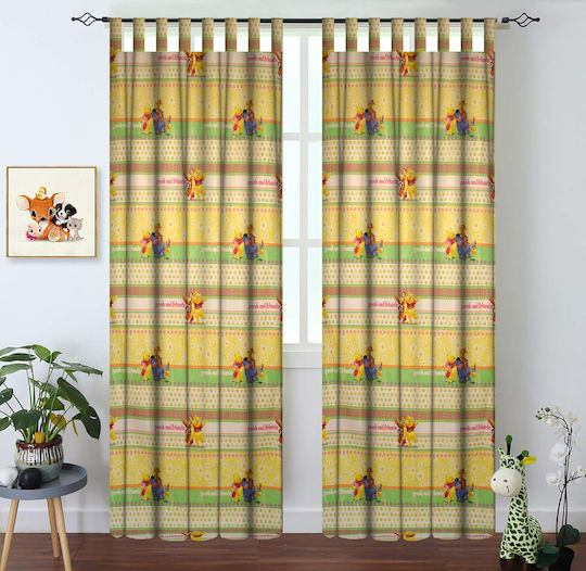Disney Детска завеса Honeybay 20 Yellow с презрамки Жълт 140x290cm