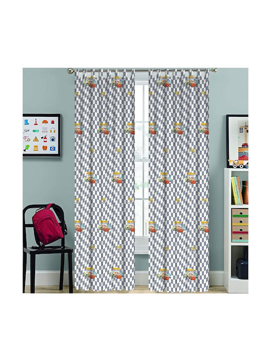 Disney Kids Tab Top Curtain Cars 10139-6 Gray 140x290cm