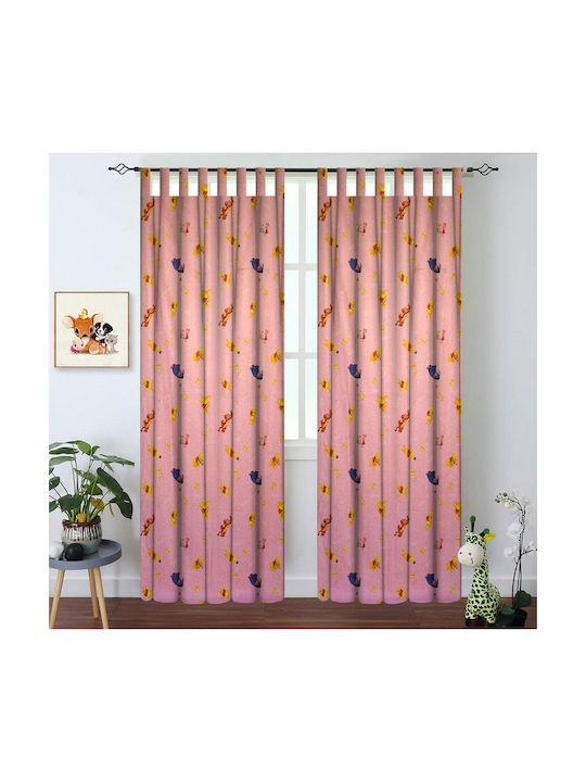 Disney Παιδική Κουρτίνα Sweet Cord 33 με Τιράντες Ροζ 140x290εκ.