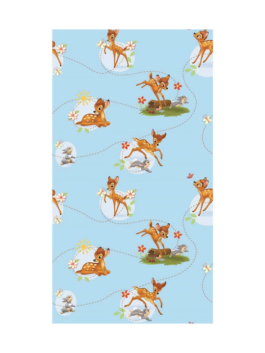 Disney Παιδική Κουρτίνα Bambi με Τιράντες Μπλε 140x290εκ.