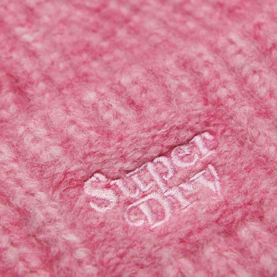 Beanie Unisex Beanie mit Rippstrick in Rosa Farbe