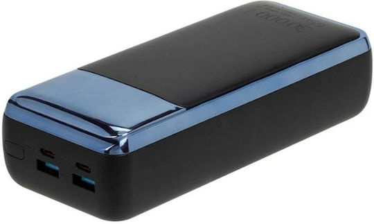 Rivacase VA1080 Power Bank 30000mAh 65W Cu Port USB-A Și Port USB-C Power Delivery / Încărcare Rapidă Negru