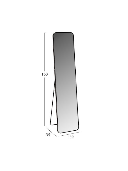 Freebox Floor Mirror with Aluminum Frame Μαύρο 39x35x160cm