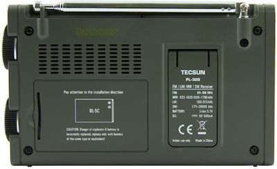 Tecsun PL-320 Tragbares Radio mit USB Schwarz