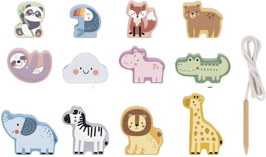 Tooky Toys Ζωάκι Ζωάκια Με Κορδόνι από Ξύλο για 24+ Μηνών