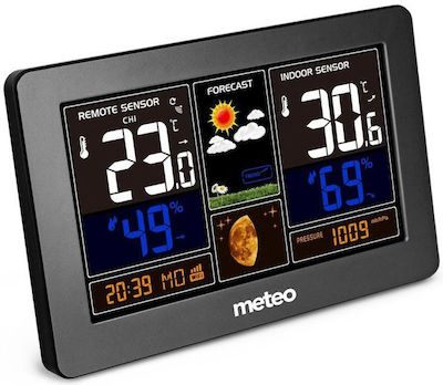 Wi-fi Meteo SP95 Drahtlos Wetterstation Digital Tischplatte Schwarz