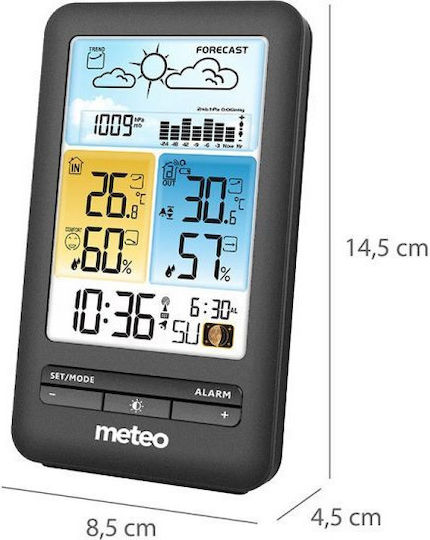 Meteo SP98 Ασύρματος Μετεωρολογικός Σταθμός Ψηφιακός Επιτραπέζιος Γκρι