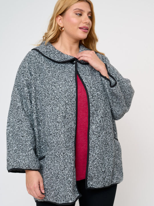 Jucita Women's Cardigan with Buttons Gray