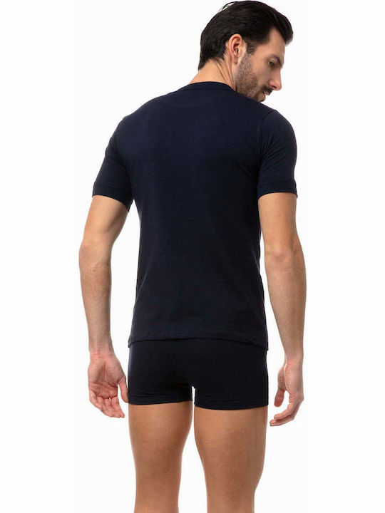 Men's Undershirts Short-sleeved in Black Color 2Pack