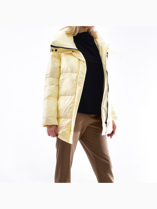 Canadian Cassics Women's Short Puffer Jacket for Winter Gold