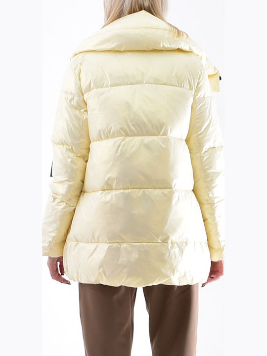 Kurz Damen Puffer Jacke für Winter Gold