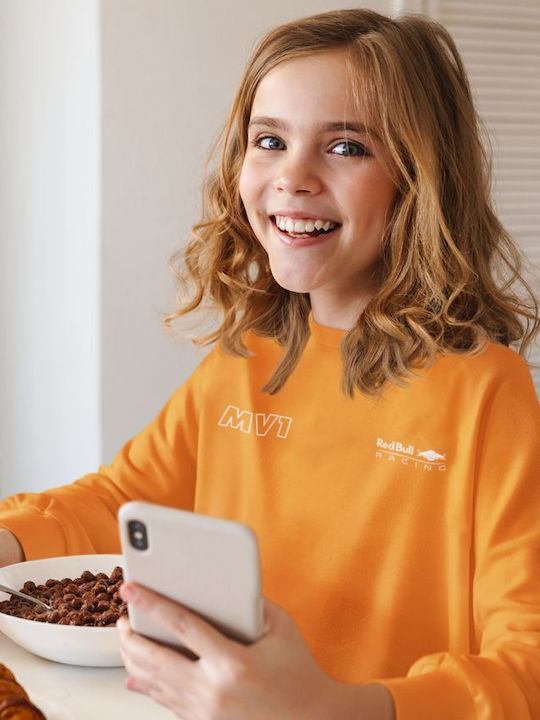 Fleece Kinder-Sweatshirt Orange