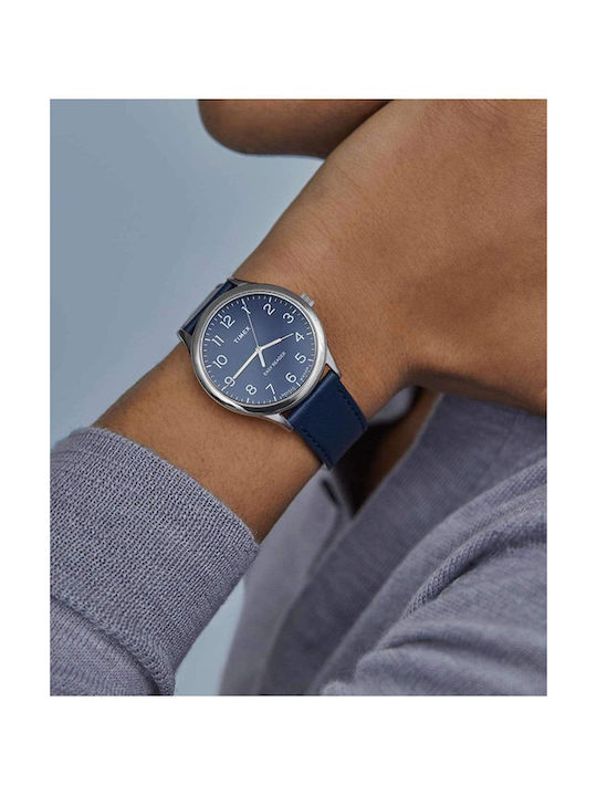 Timex Easy Reader Watch Battery with Leather Strap Timex Easy Reader Watch Battery with Leather Strap