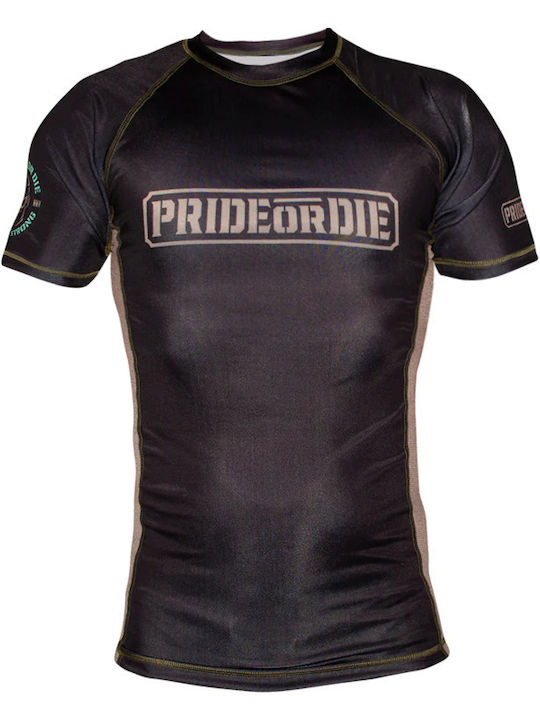 PrideOrDie Herren Kurzärmlig T-Shirt POD211 für Jiu-Jitsu Schwarz