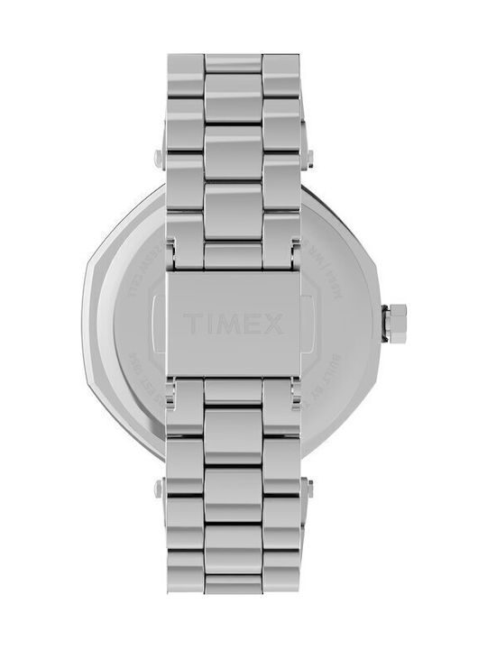Timex Γυναικείο Ρολόι 36mm Μπαταρίας με Ασημί Μεταλλικό Μπρασελέ